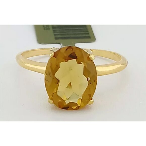 Genuine 2.89 Cts Yellow Topaz Ring 10k Yellow Gold